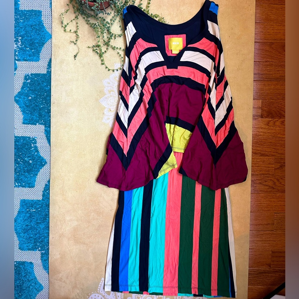 Maeve Popover Stripes Dress